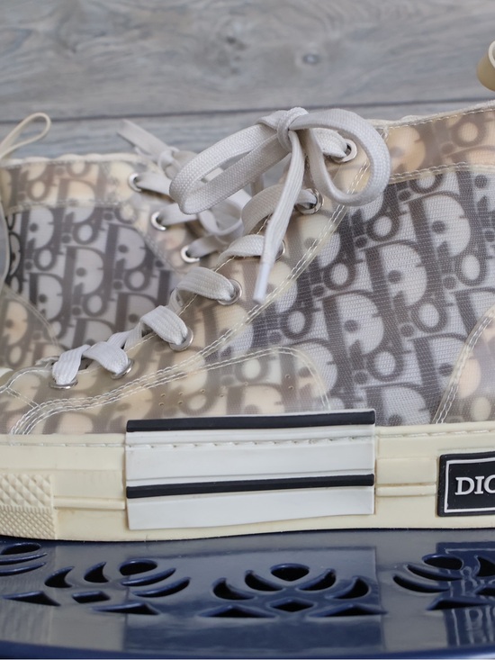 Dior Shoes - Dior B23 League High-Top Sneaker in Beige, White and Navy Monogram